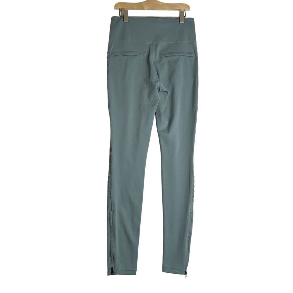 Athleta Delancey Moto Tight Legging Green Zip Pockets High Rise Travel M - Picture 3 of 4